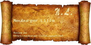 Neuburger Lilla névjegykártya